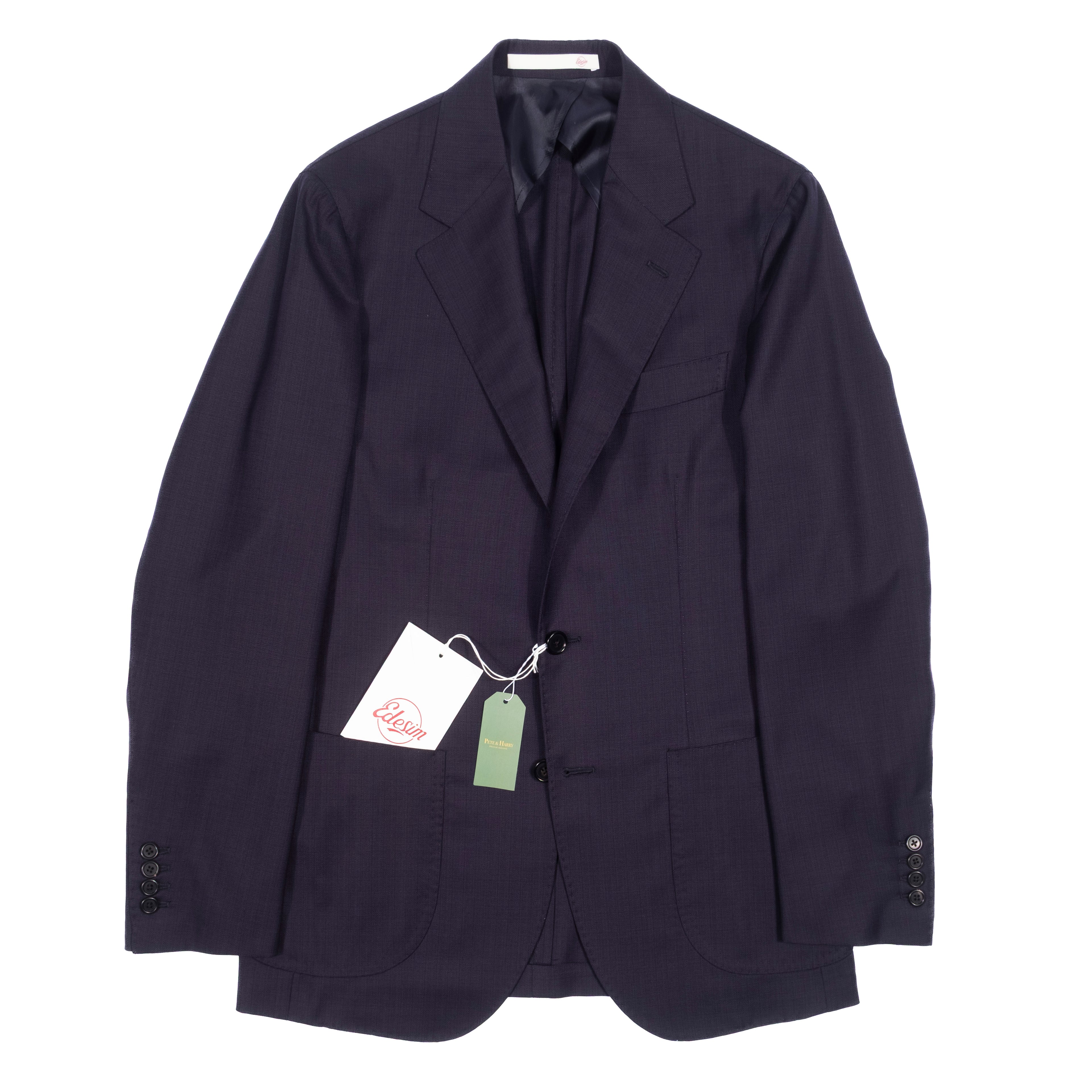 Neapolitan Hand Tailored Navy Wool Sport Coat Sz 48