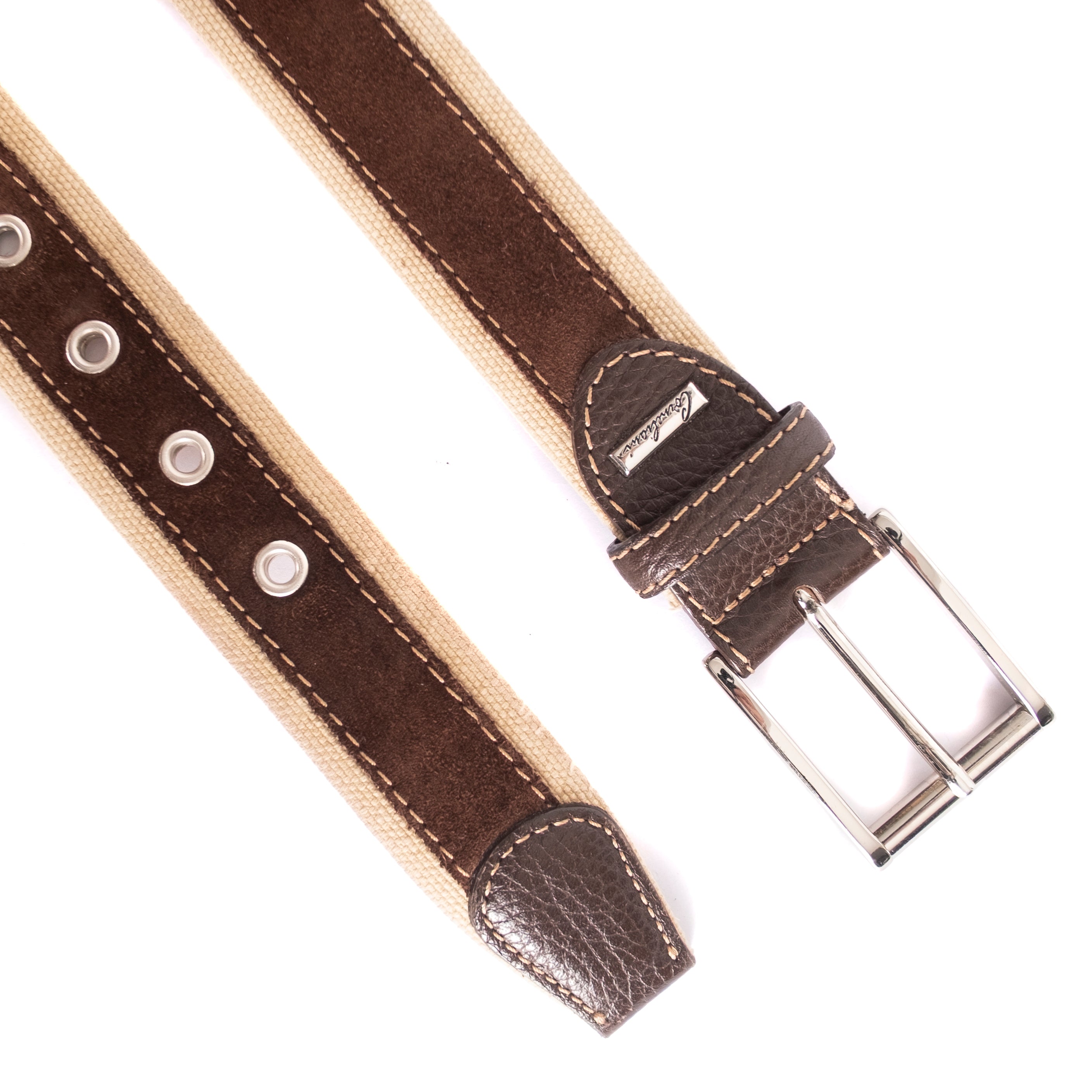 Brown Suede & Cotton Belt