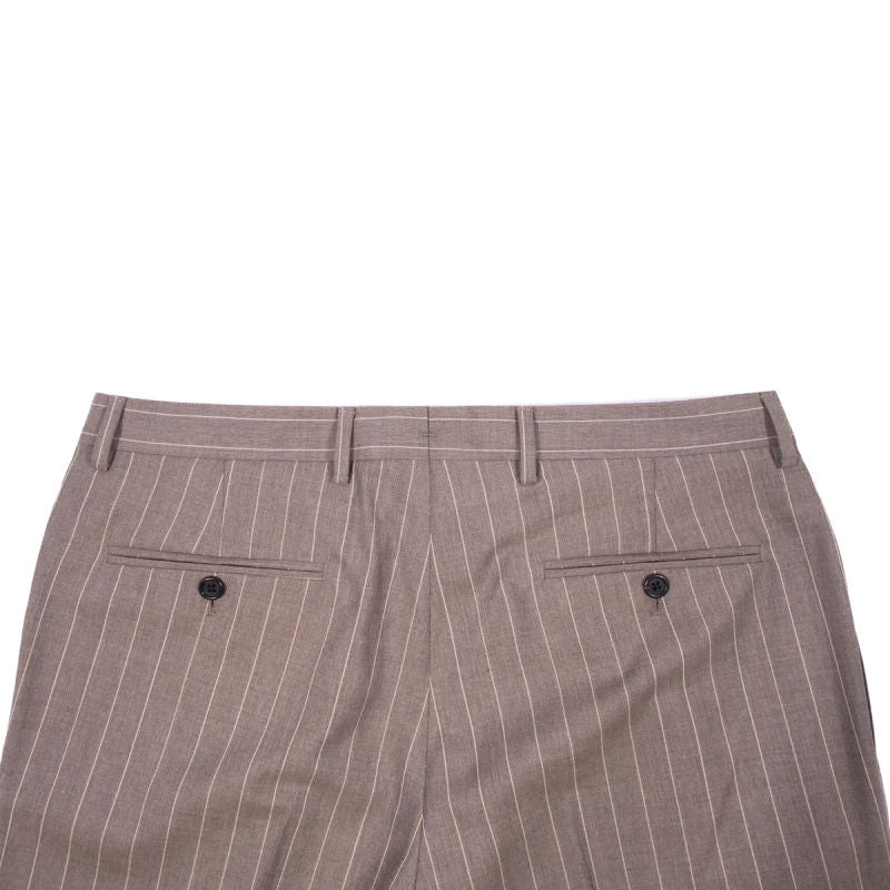 Neapolitan Hand Tailored Grey Chalk Striped Double Breasted Vitale Barberis Canonico Summer Suit Sz 50