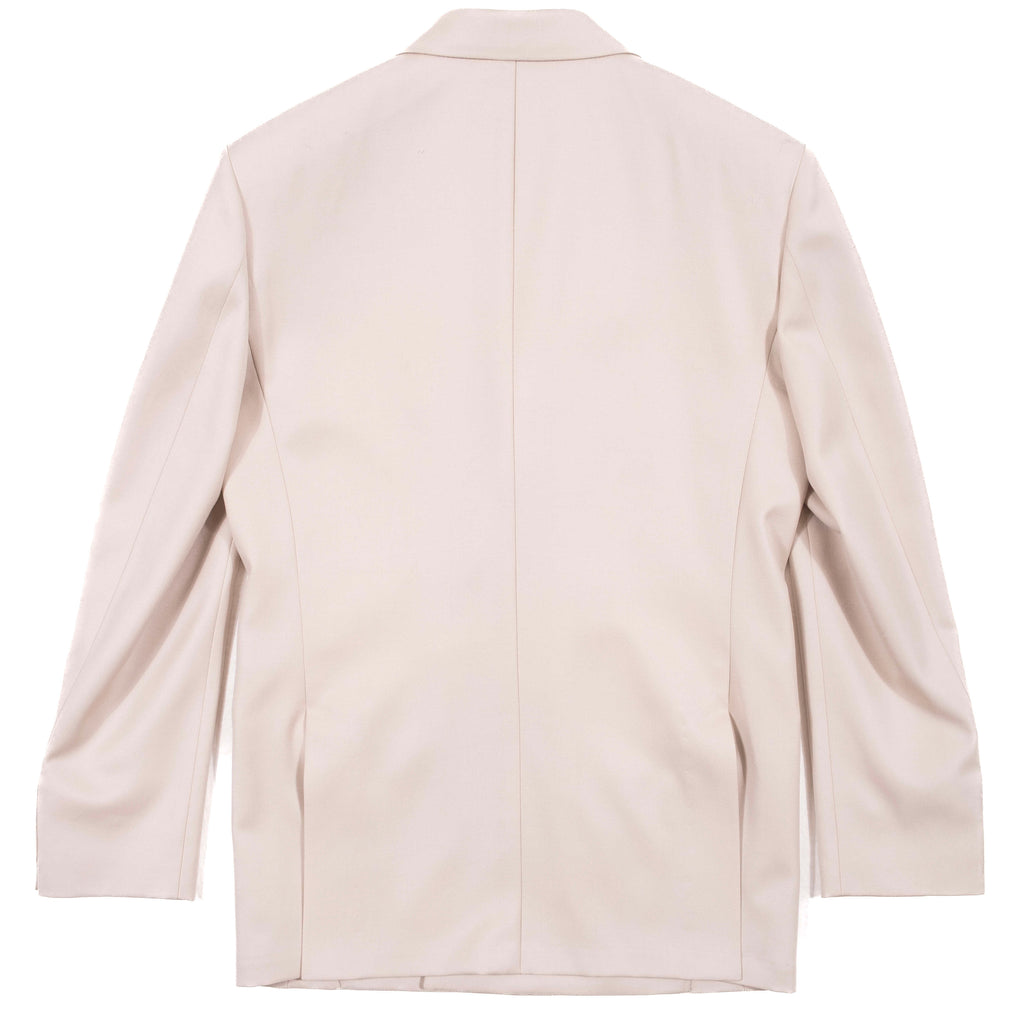 Neapolitan Hand Tailored Beige Double Breasted Cavalry Twill Sport Coat 48