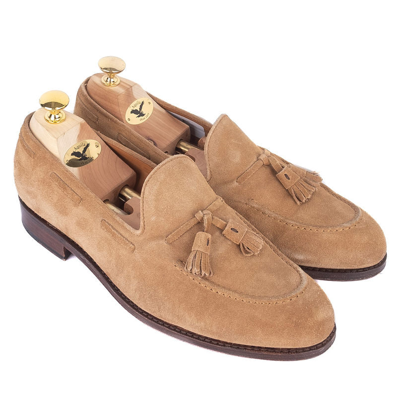 Suede Sand Tassel Loafers