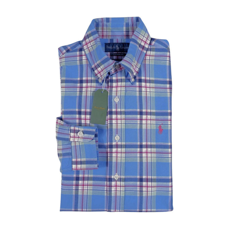 Ralph Lauren Buttondown Shirt Blue, White and Pink Checks