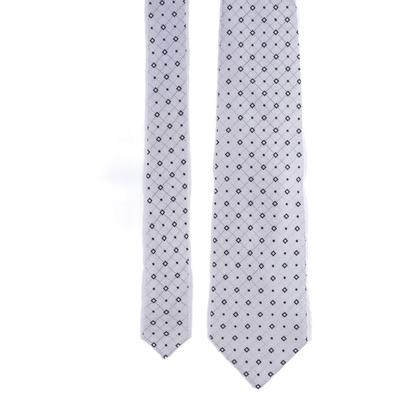 Dolce & Gabbana Grey Tie with Geometrical Patterns