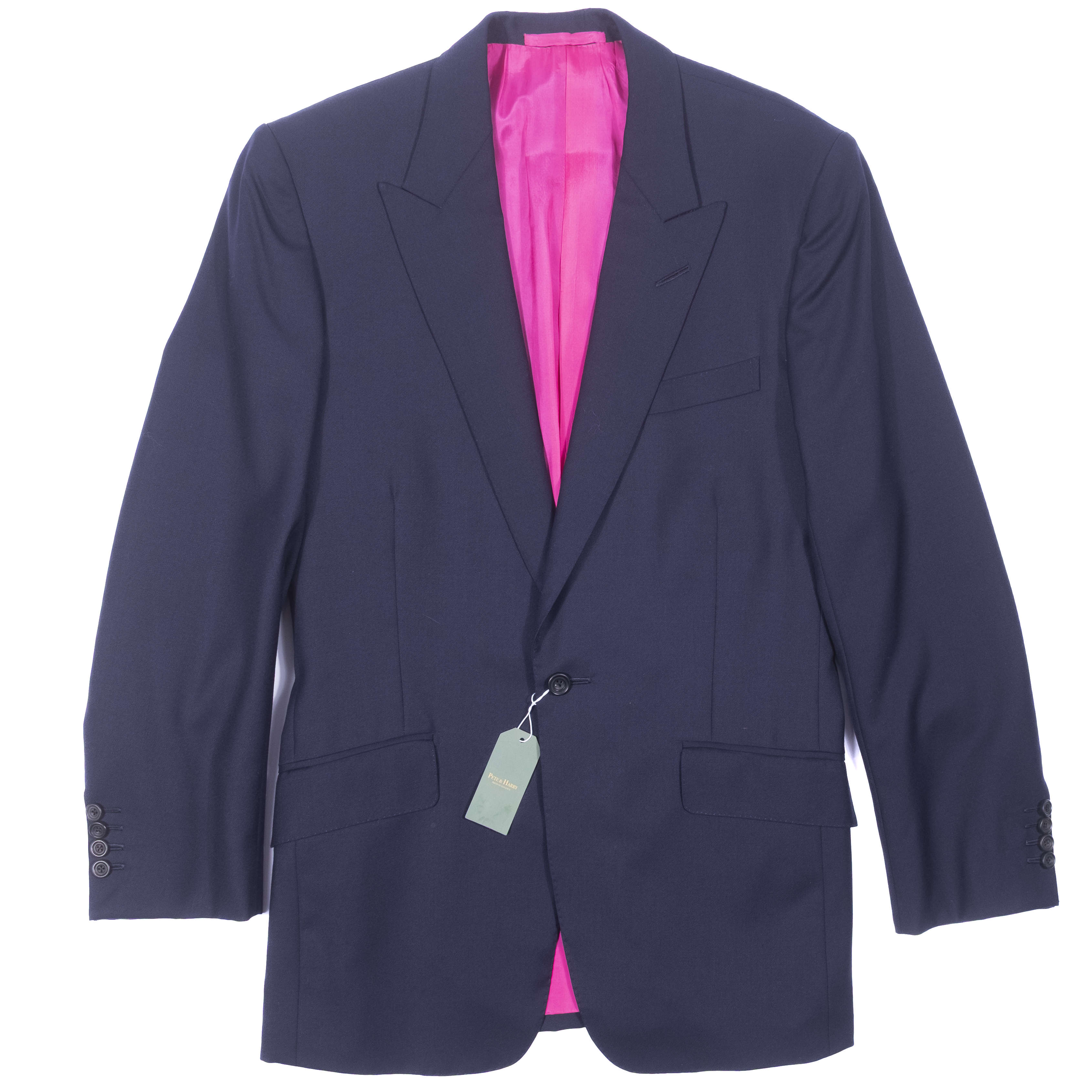 Whitcomb & Shaftesbury Navy Bespoke Sport Coat Sz 48