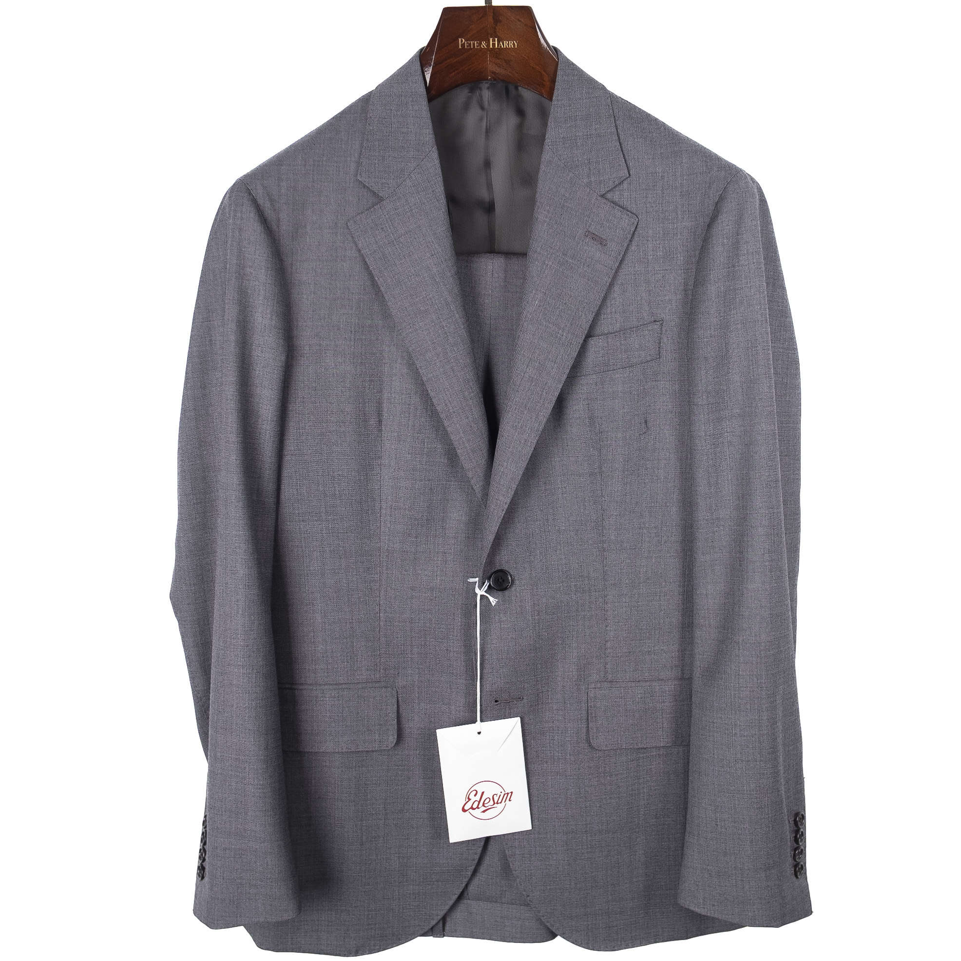 Est Retail Price 20 000 SEK - Eduardo De Simone Grey Notch Lapel, Neapolitan Business Suit Sz 56