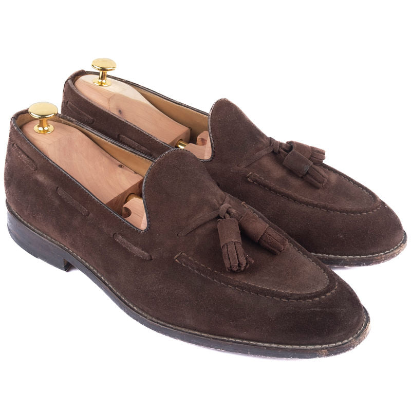 Brown Suede Tassel Loafers
