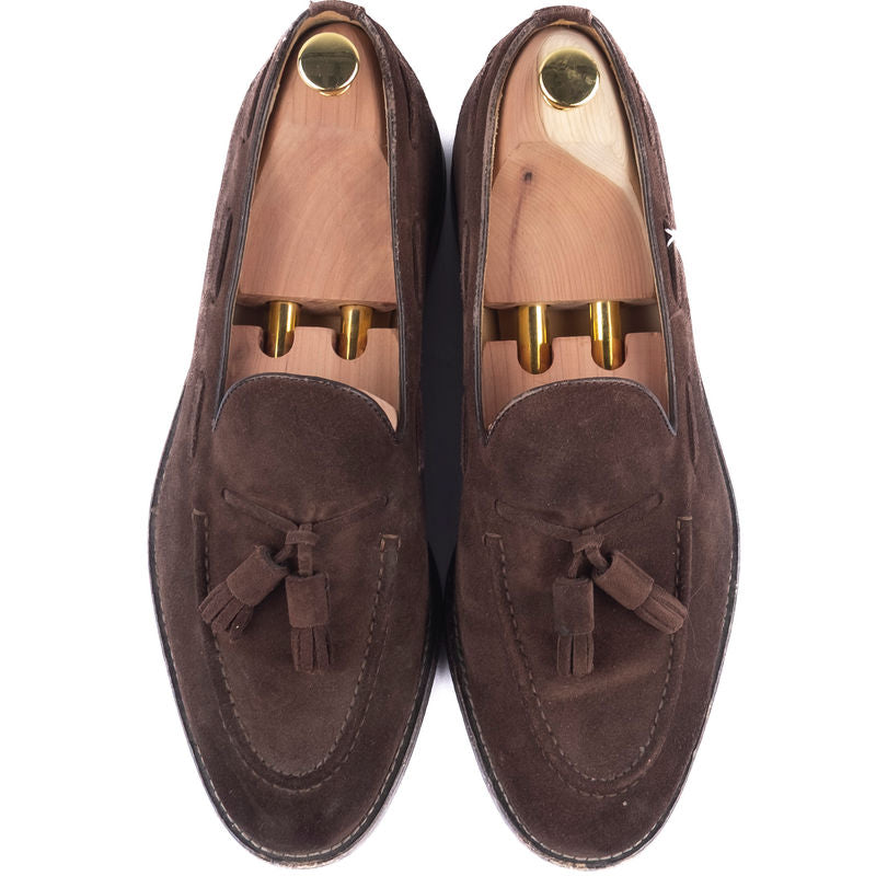 Brown Suede Tassel Loafers