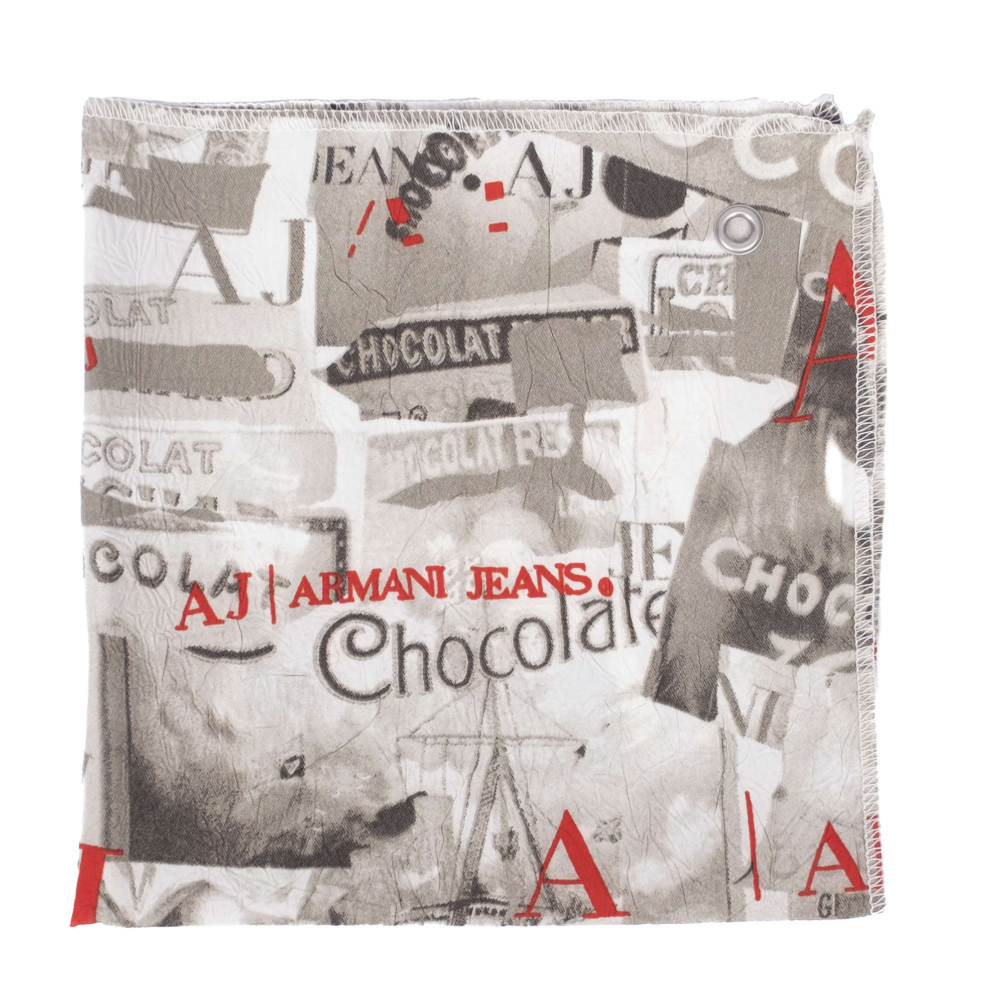 Grey Pattern with Red Text Pocket Square