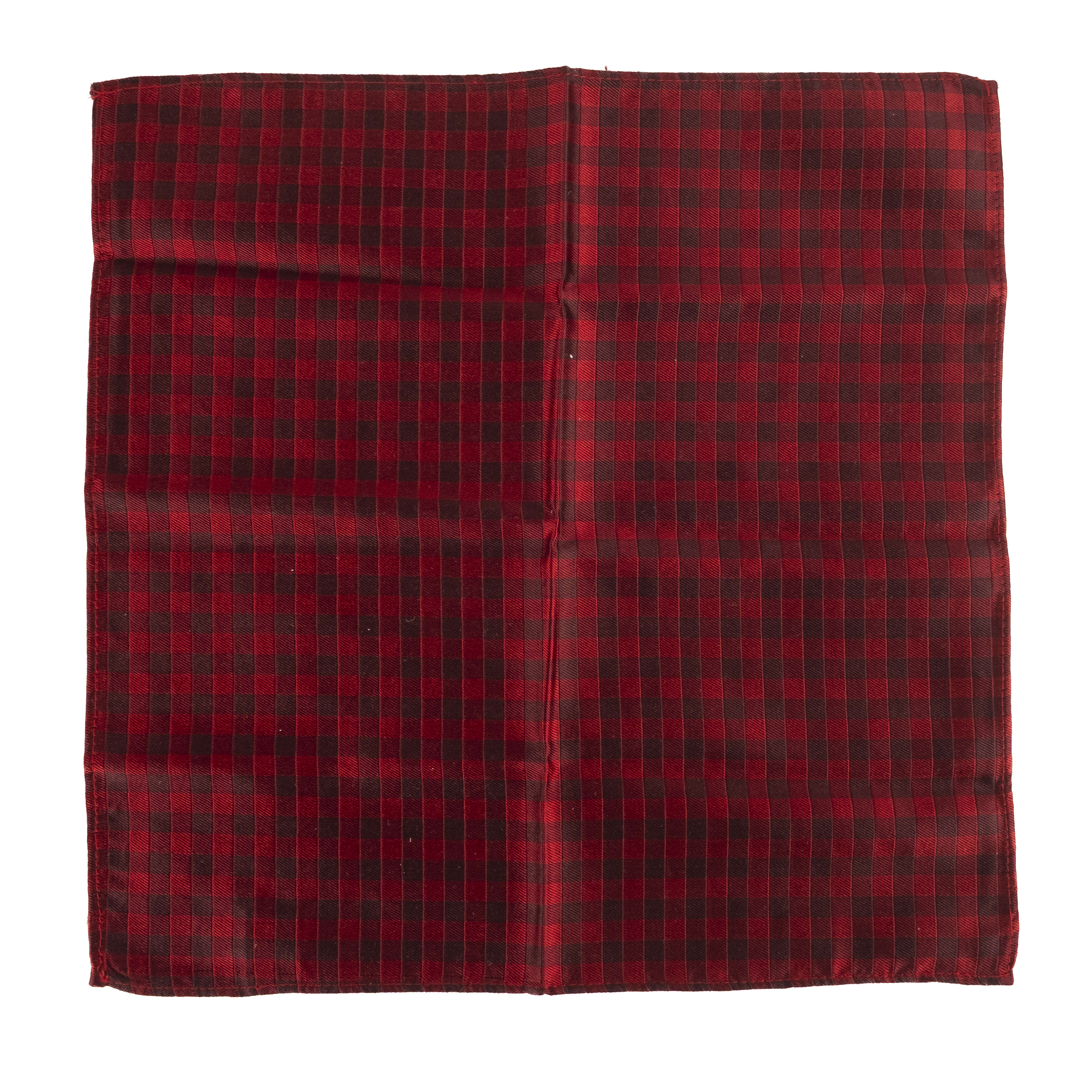 Red Checked Pocket Square
