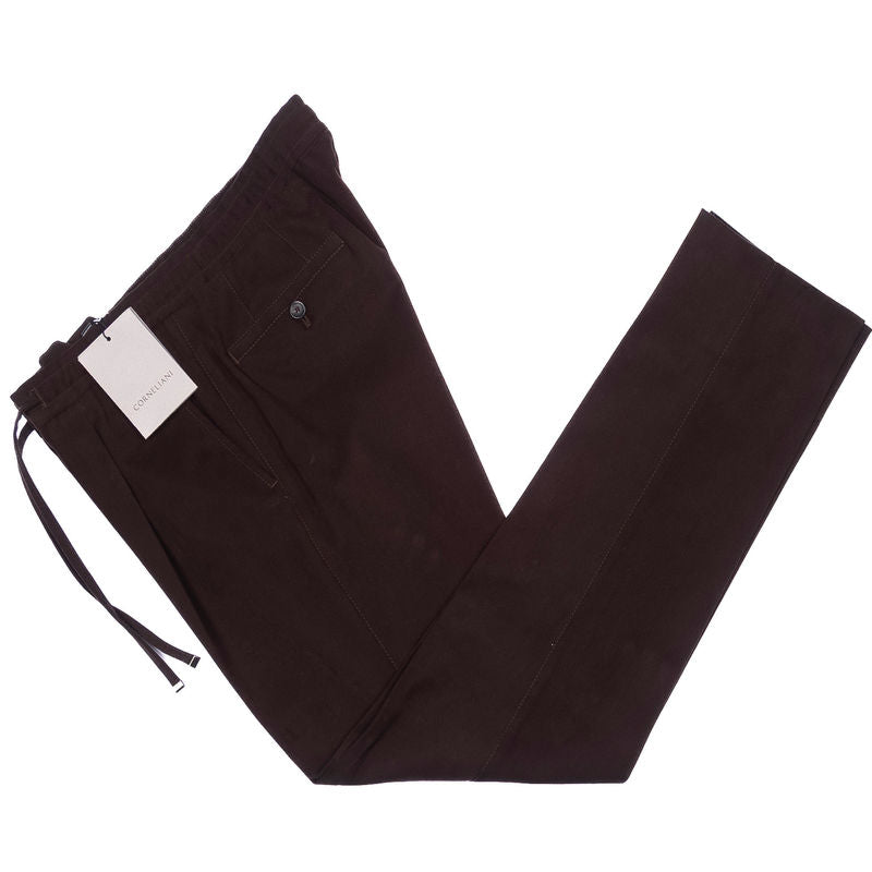 Dark Brown Drawstring Casual Trouser