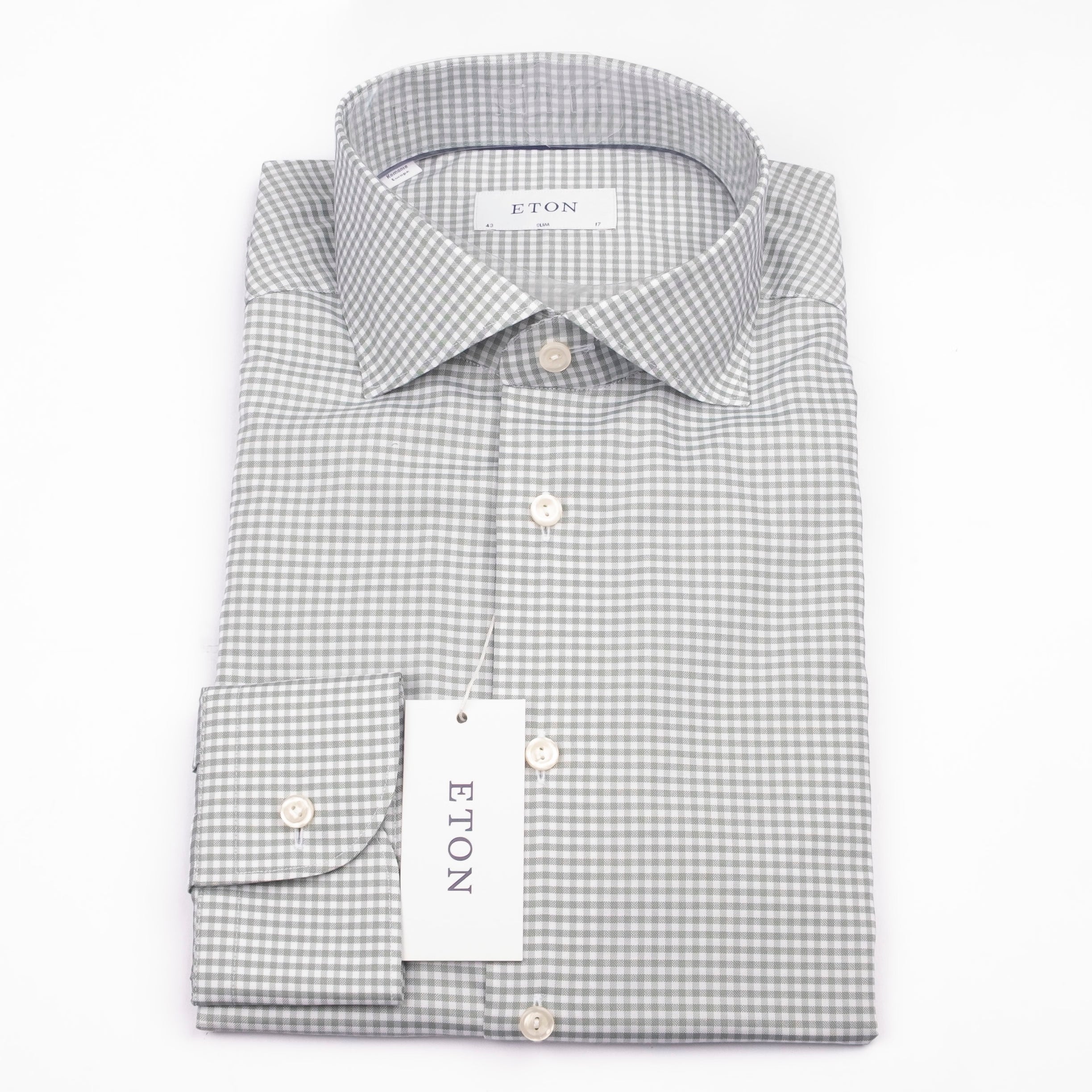 Green Checked Business Shirt - Slim