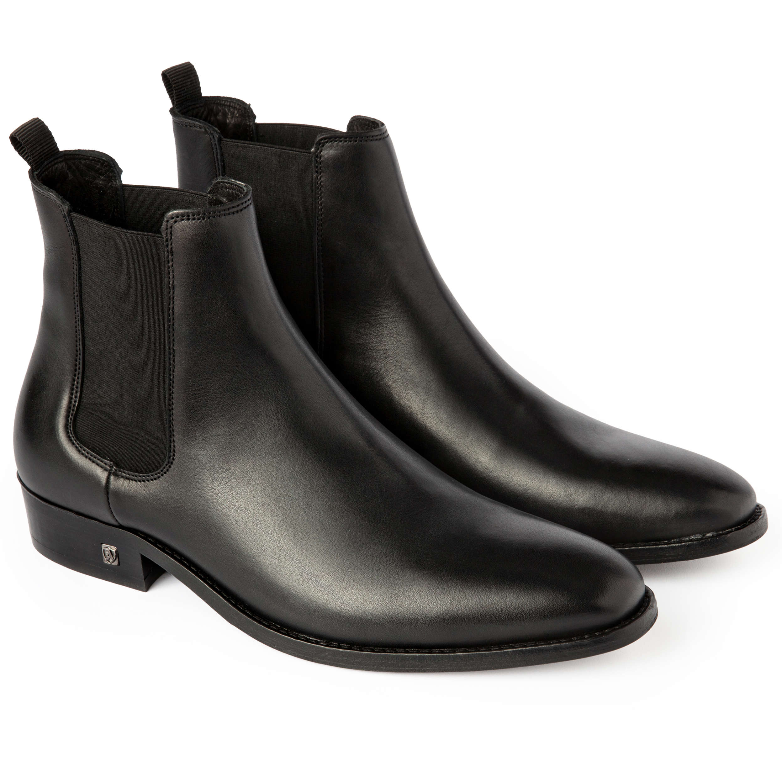 Black Leather Chelsea Boot, 45