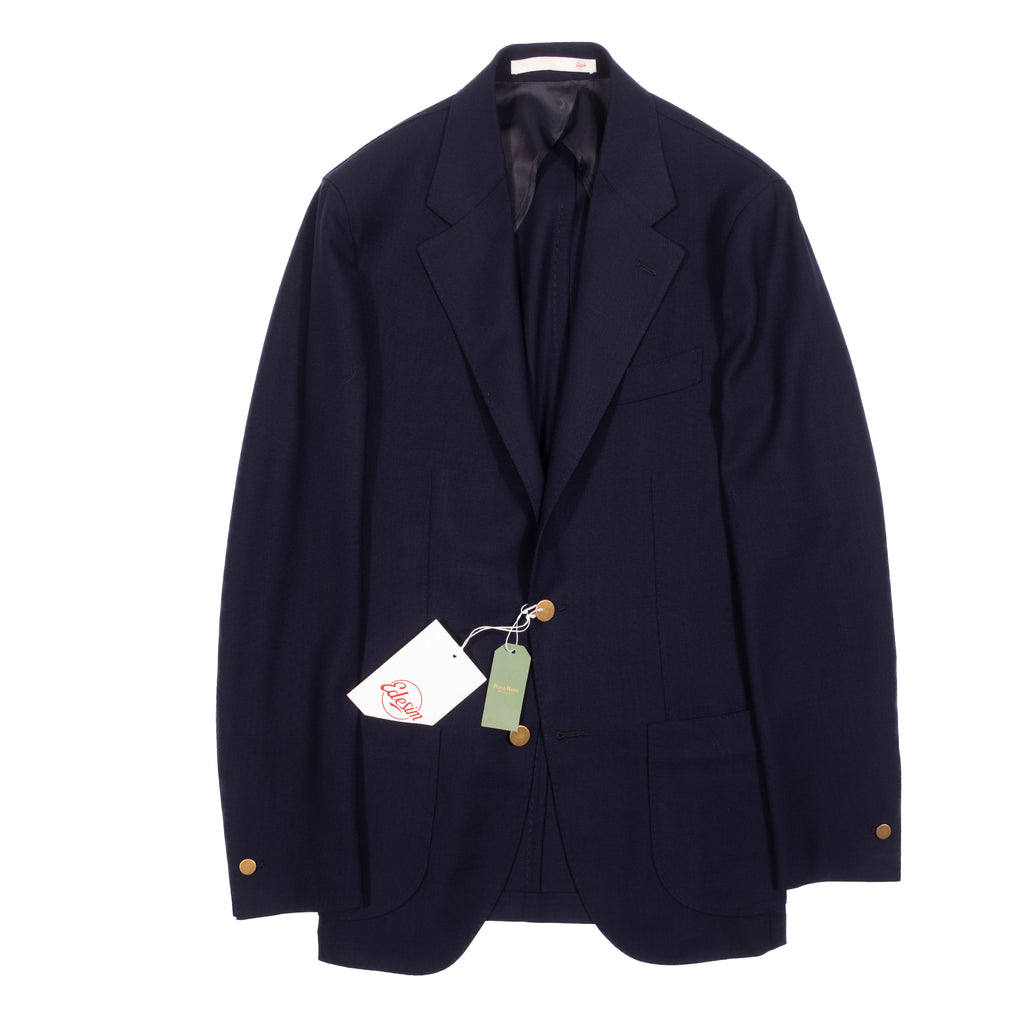 Neapolitan Hand Tailored Drapers High Twist Wool Navy Club Blazer Sz 50