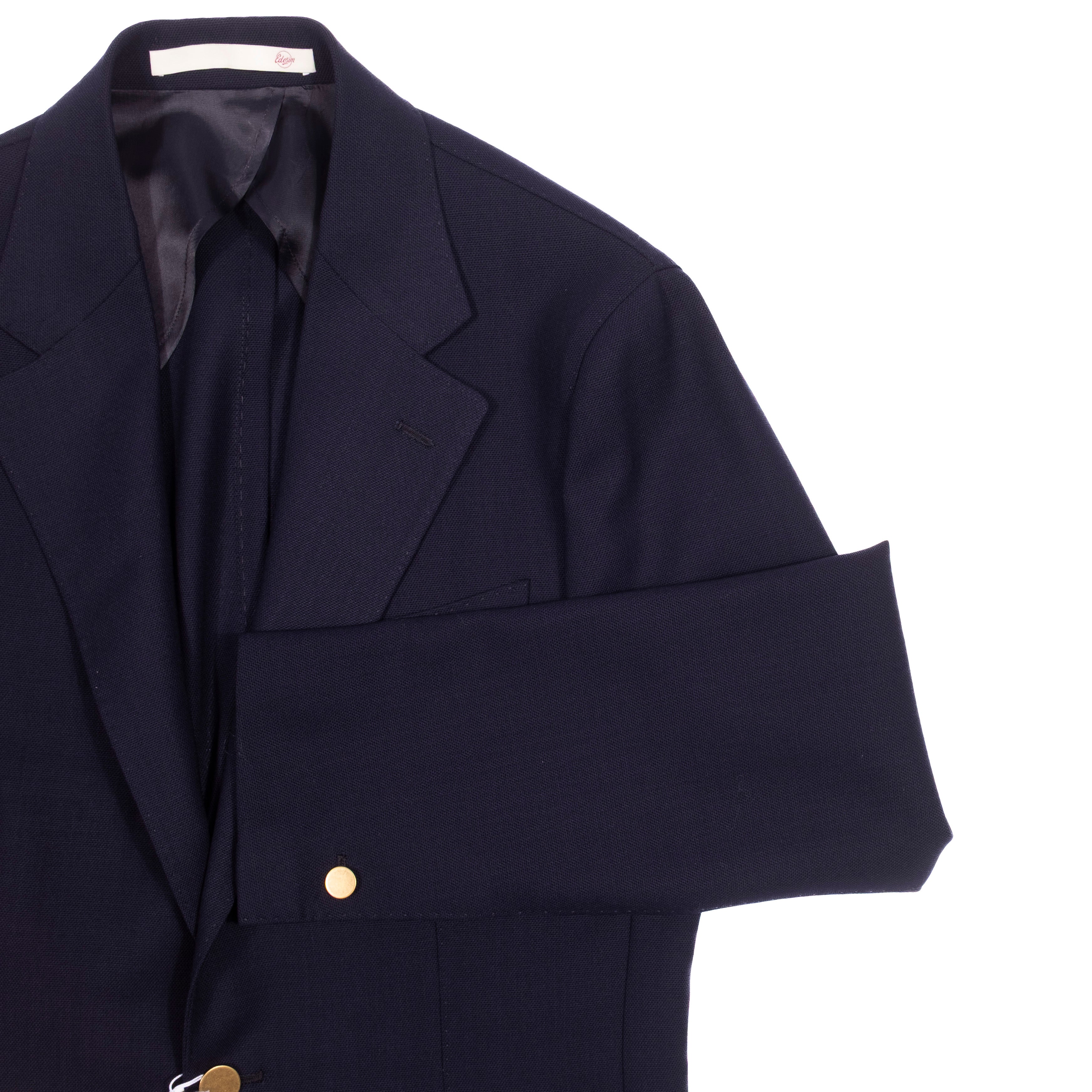 Neapolitan Hand Tailored Drapers High Twist Wool Navy Club Blazer Sz 50