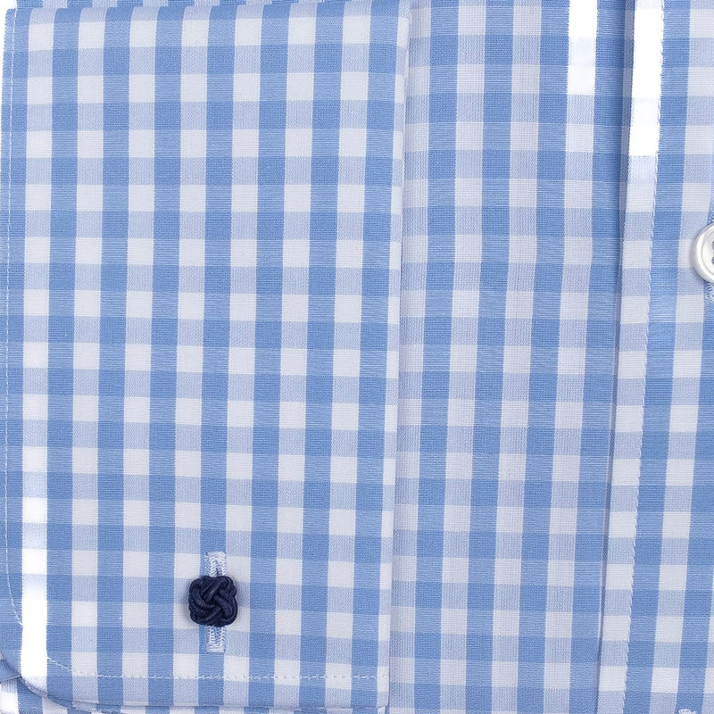Blue Gingham French Cuff Shirt