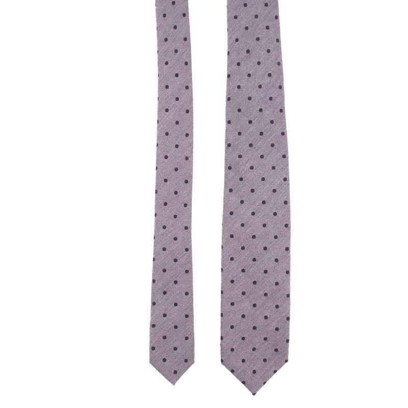 Grey Tie with Black Dots