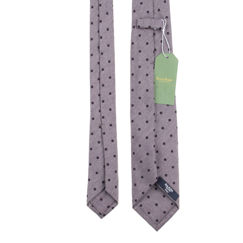 Barba Napoli Grey Tie with Black Dots