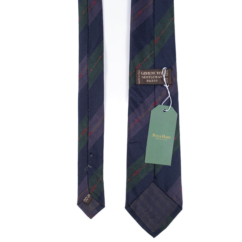 Givenchy Navy with Green Stripes Tie