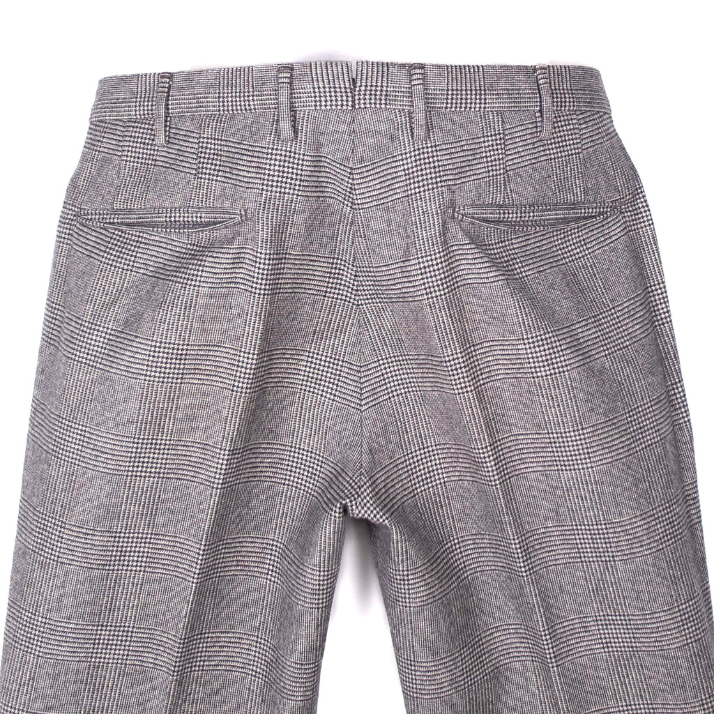 Grey Checked Wool Dress Trousers