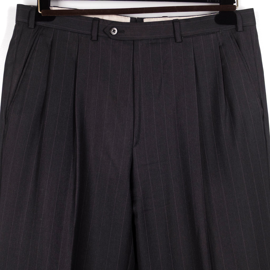 Grey Chalk Striped Dress Trouser