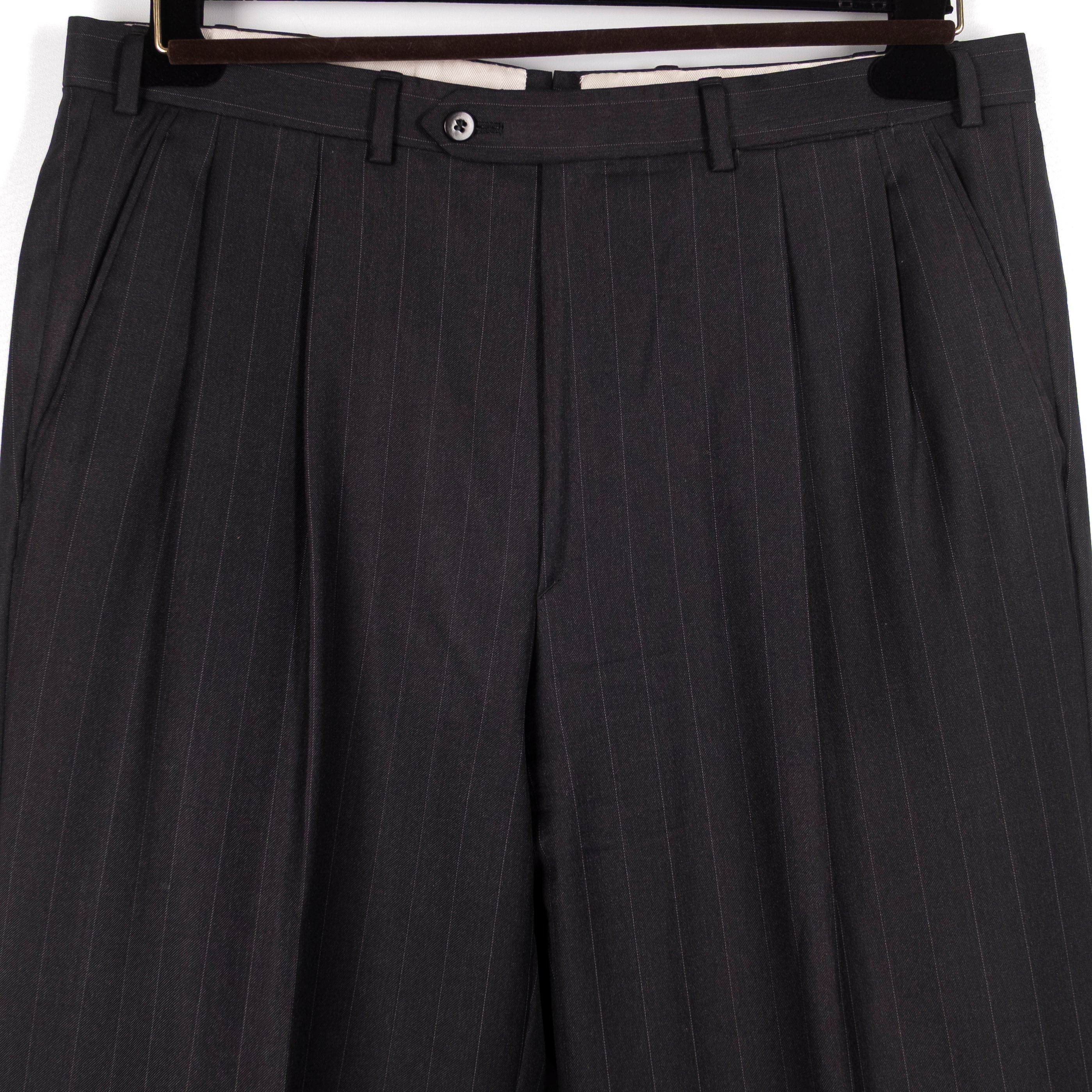 Grey Chalk Striped Dress Trouser