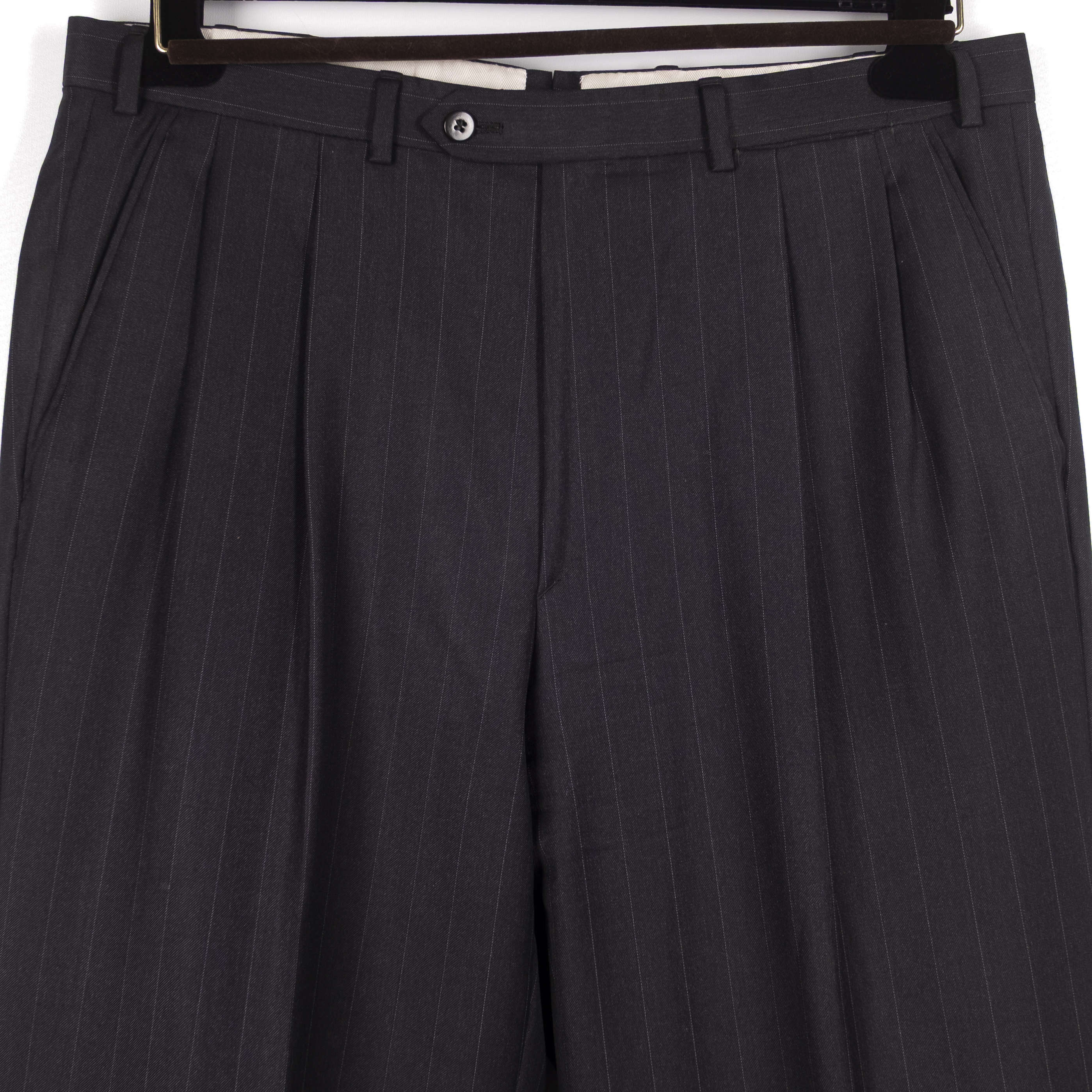 Grey Chalk Striped Dress Trouser