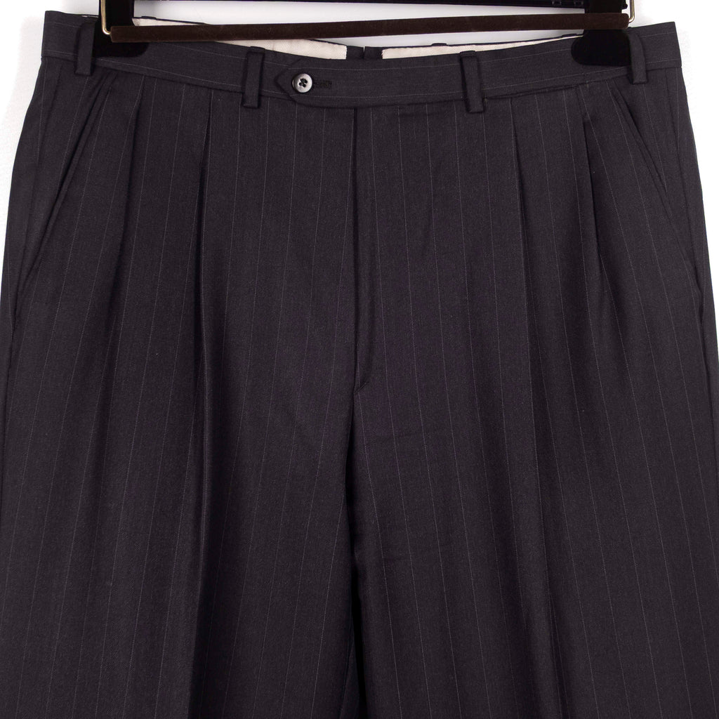 Grey Chalk Striped Dress Trouser