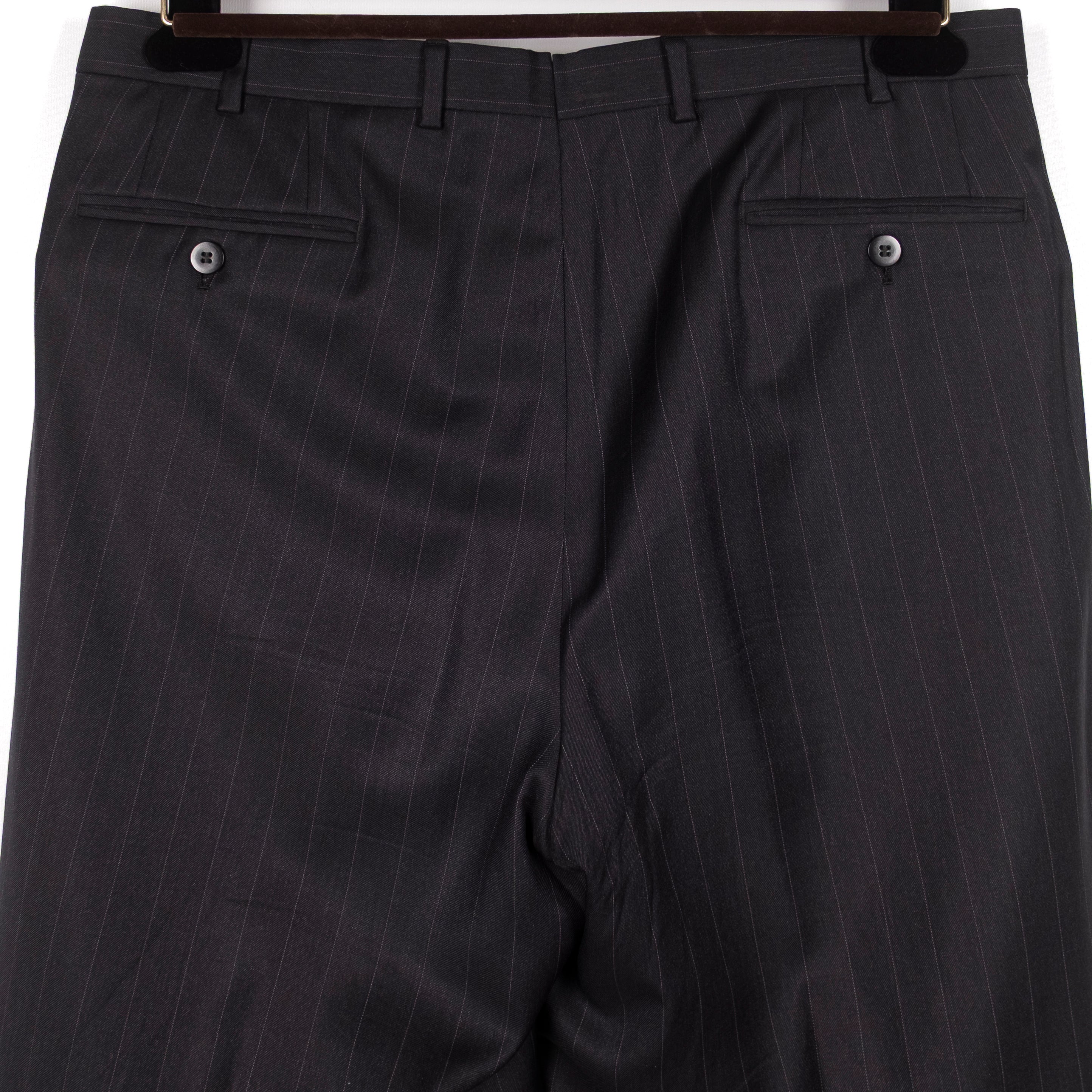 Grey Chalk Striped Dress Trouser