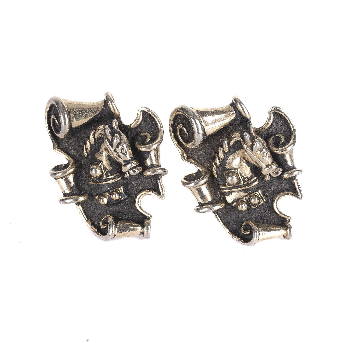 Black and Silver Goloured Equestrian Cufflinks