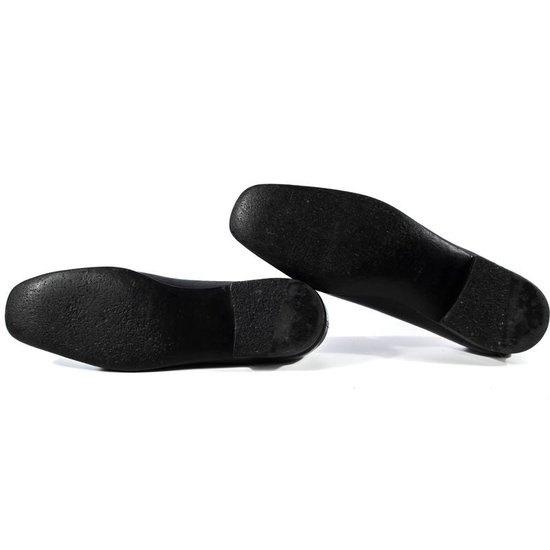 Yves Saint Laurent Black Grain Leather Loafers Sz 41 (EU)