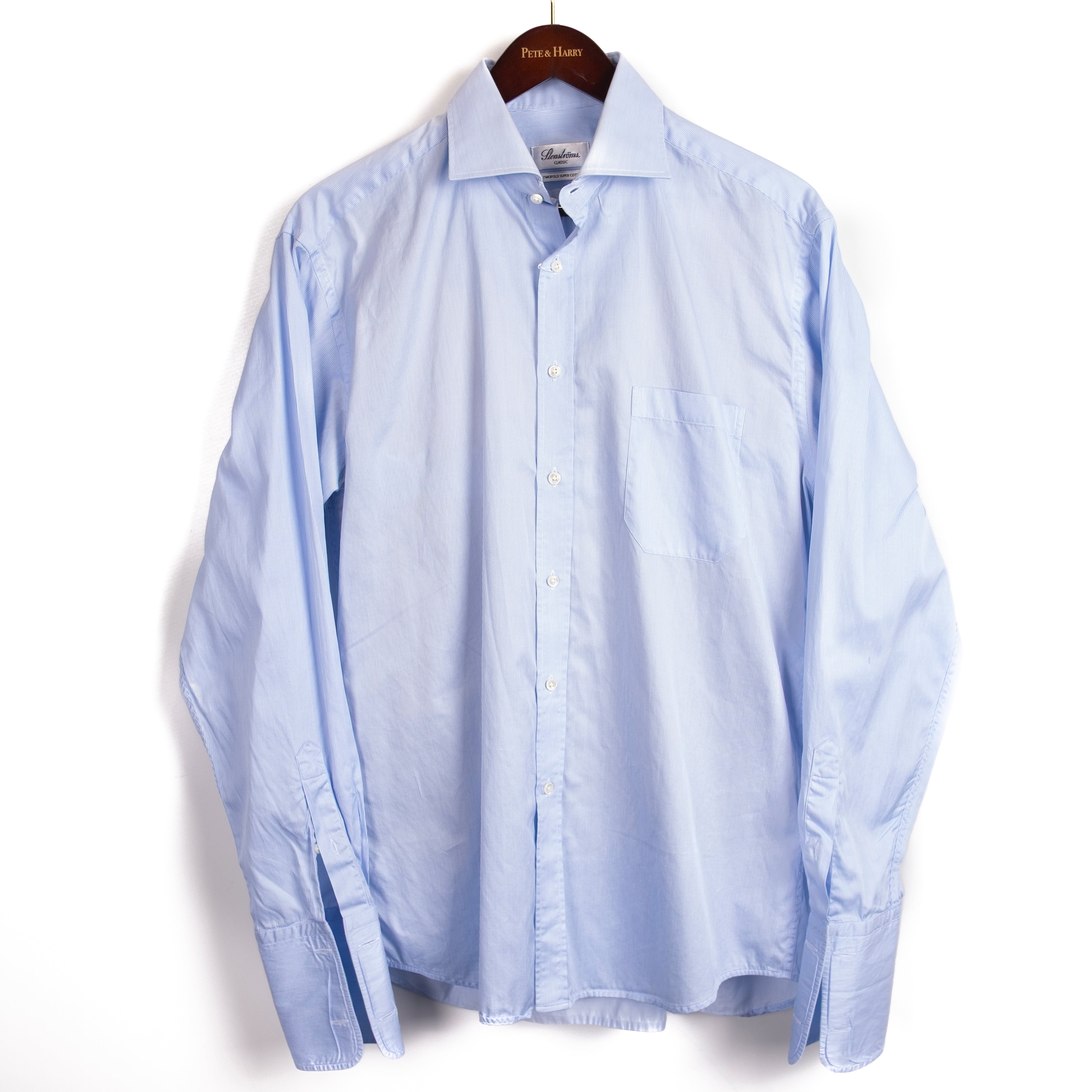 Light Blue Striped French Cuff Shirt