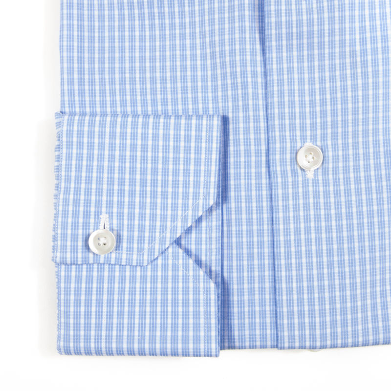Light Blue Check Business Shirt 39