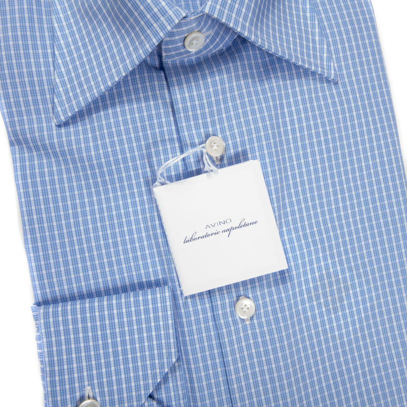 Light Blue Check Business Shirt 39