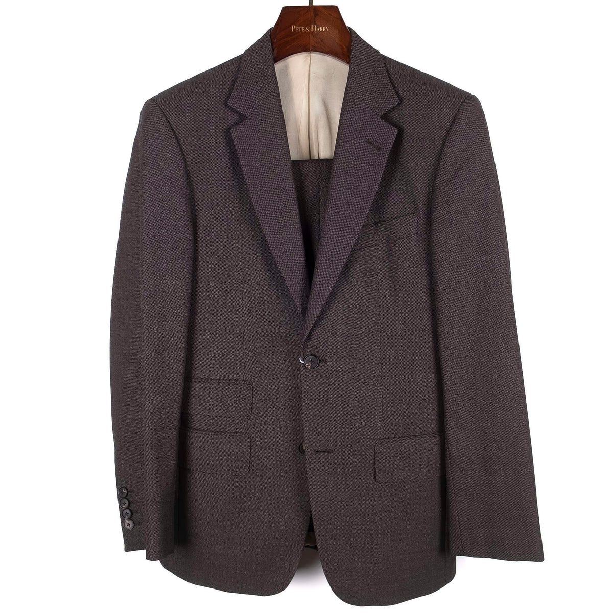 Brown Birdseye Weave Suit