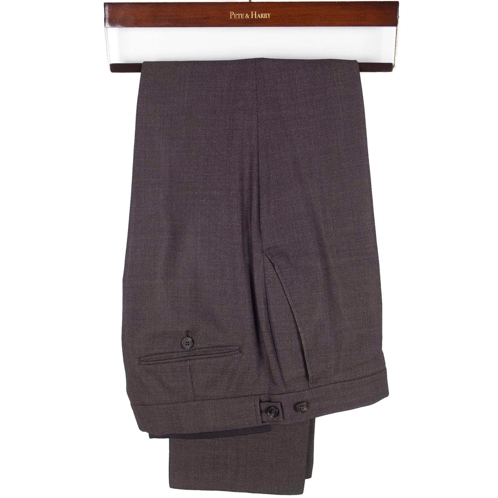 Brown Birdseye Weave Suit