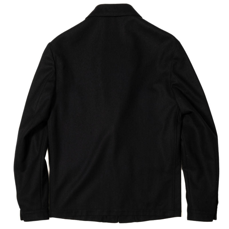 Neapolitan Tailored Navy Utility Jacket, Wool, 48