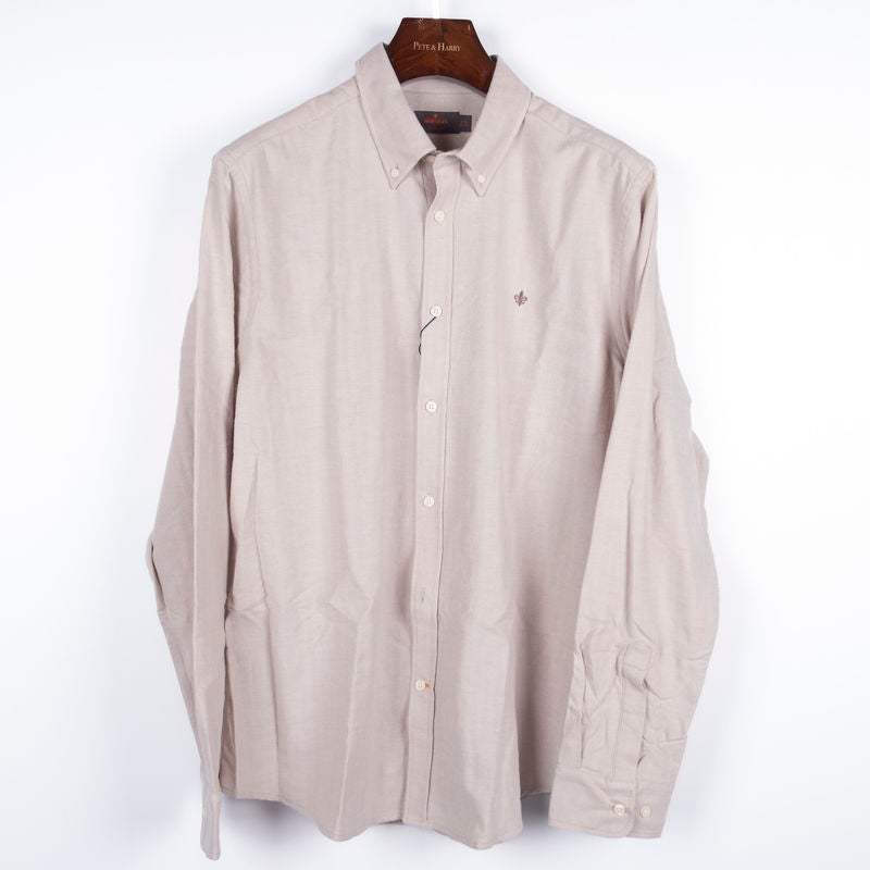 Darmon Beige Buttondown Flannel Shirt