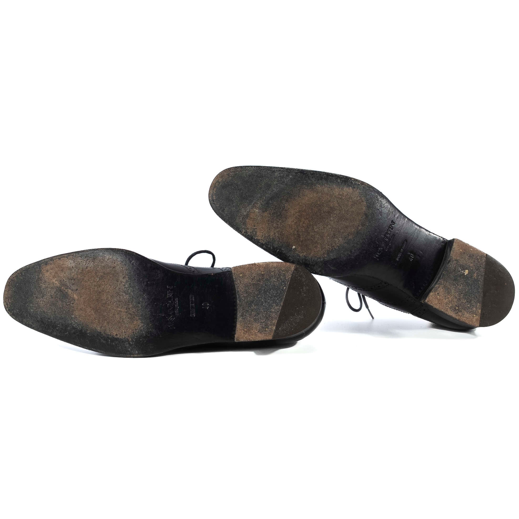 Black Yves Saint Laurent Brogue Oxfords