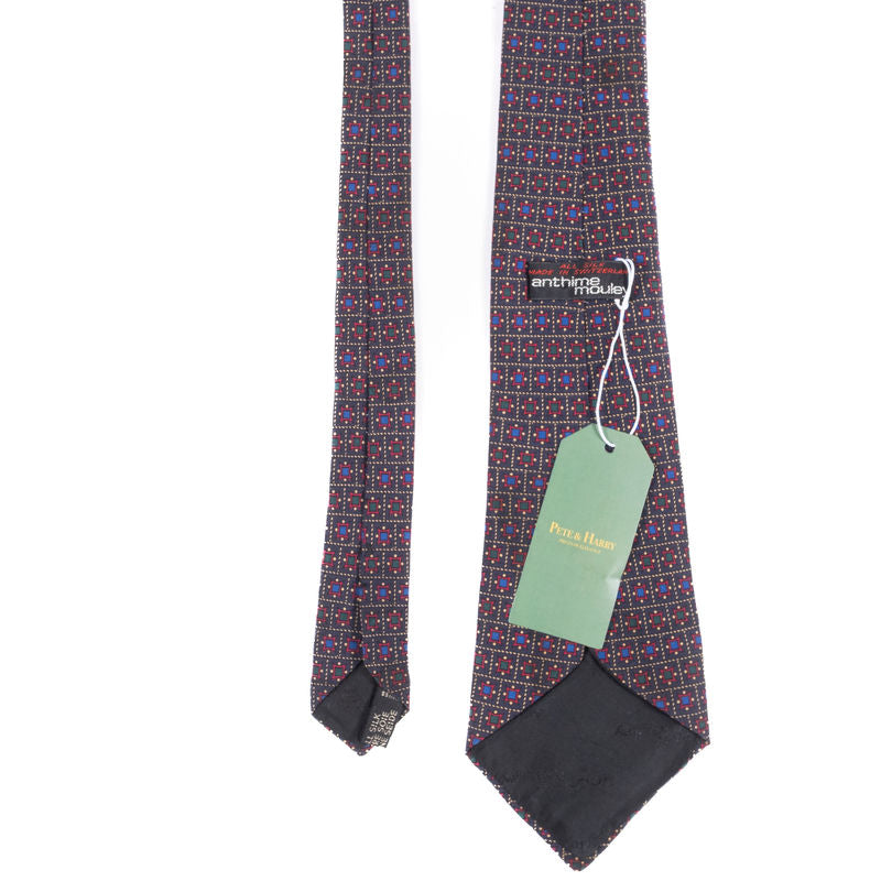 Anthime Mouley Navy with Red and Blue Pattern Tie