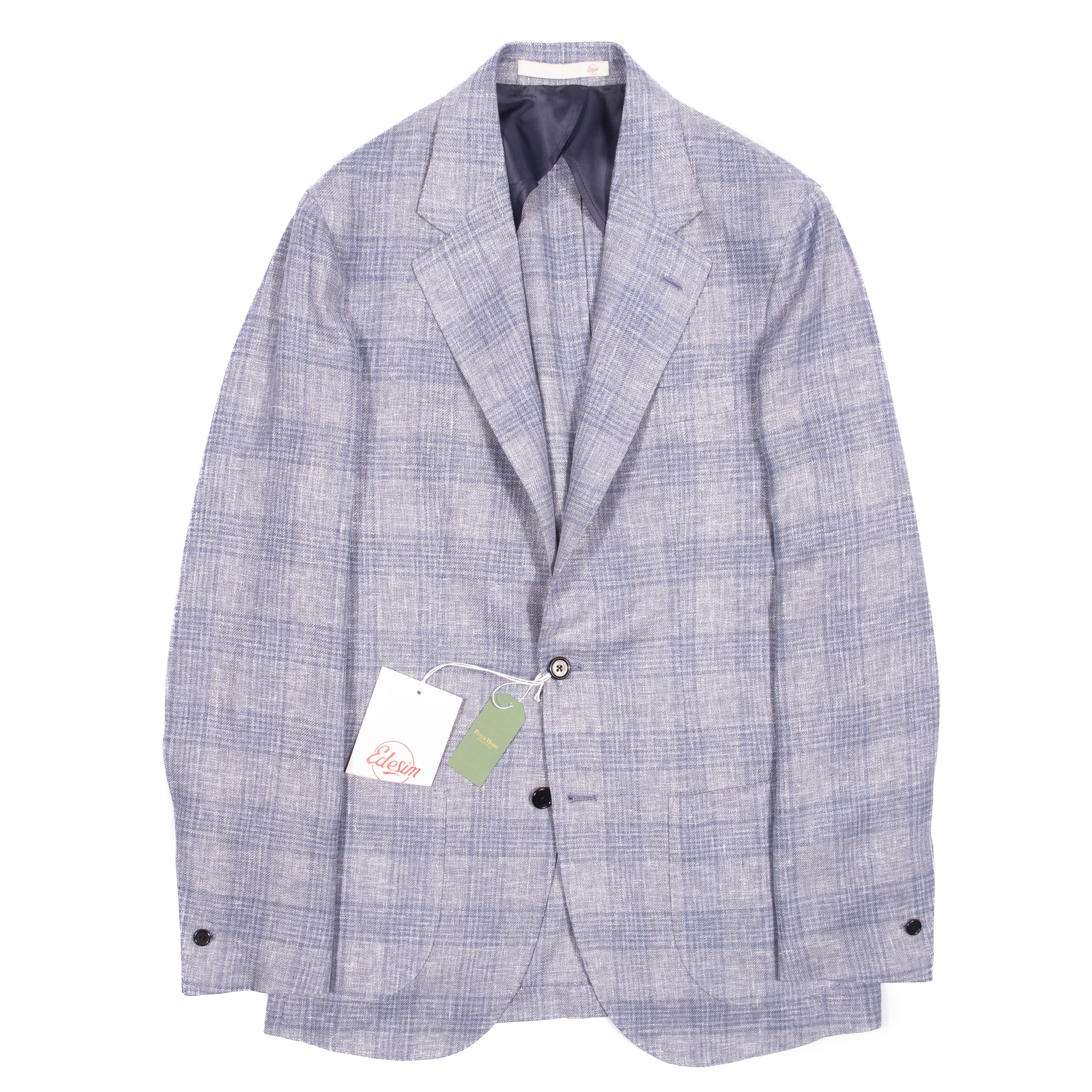 Neapolitan Hand Tailored Blue Checks Sport Coat Sz 48