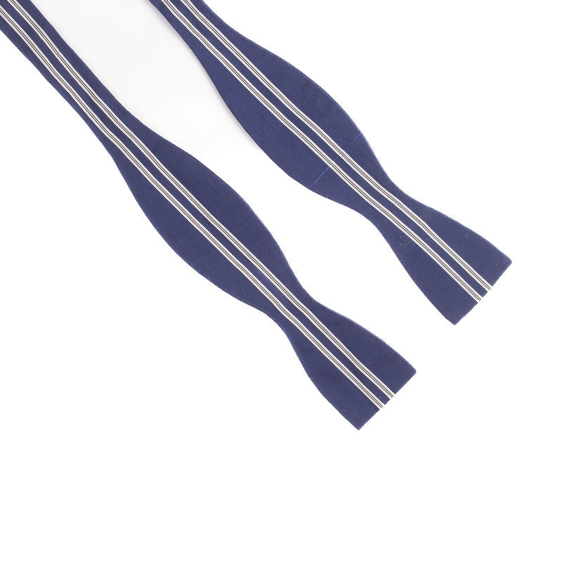 Blue Striped Bow Tie