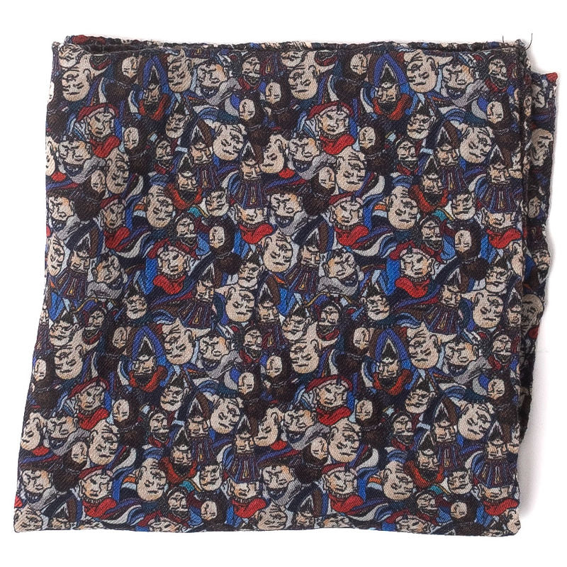 Navy Patterned Pocket Square