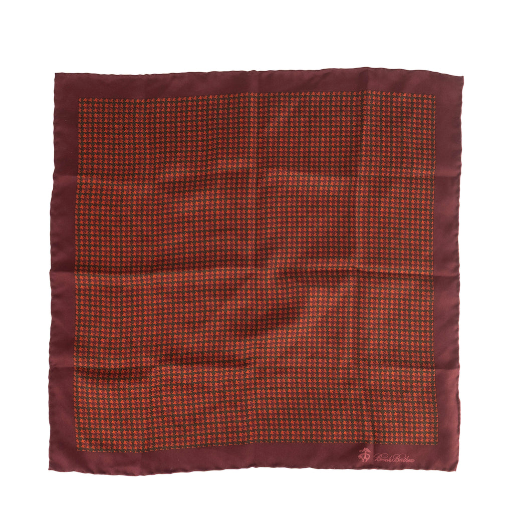 Burgundy Houndstooth Pocket Square