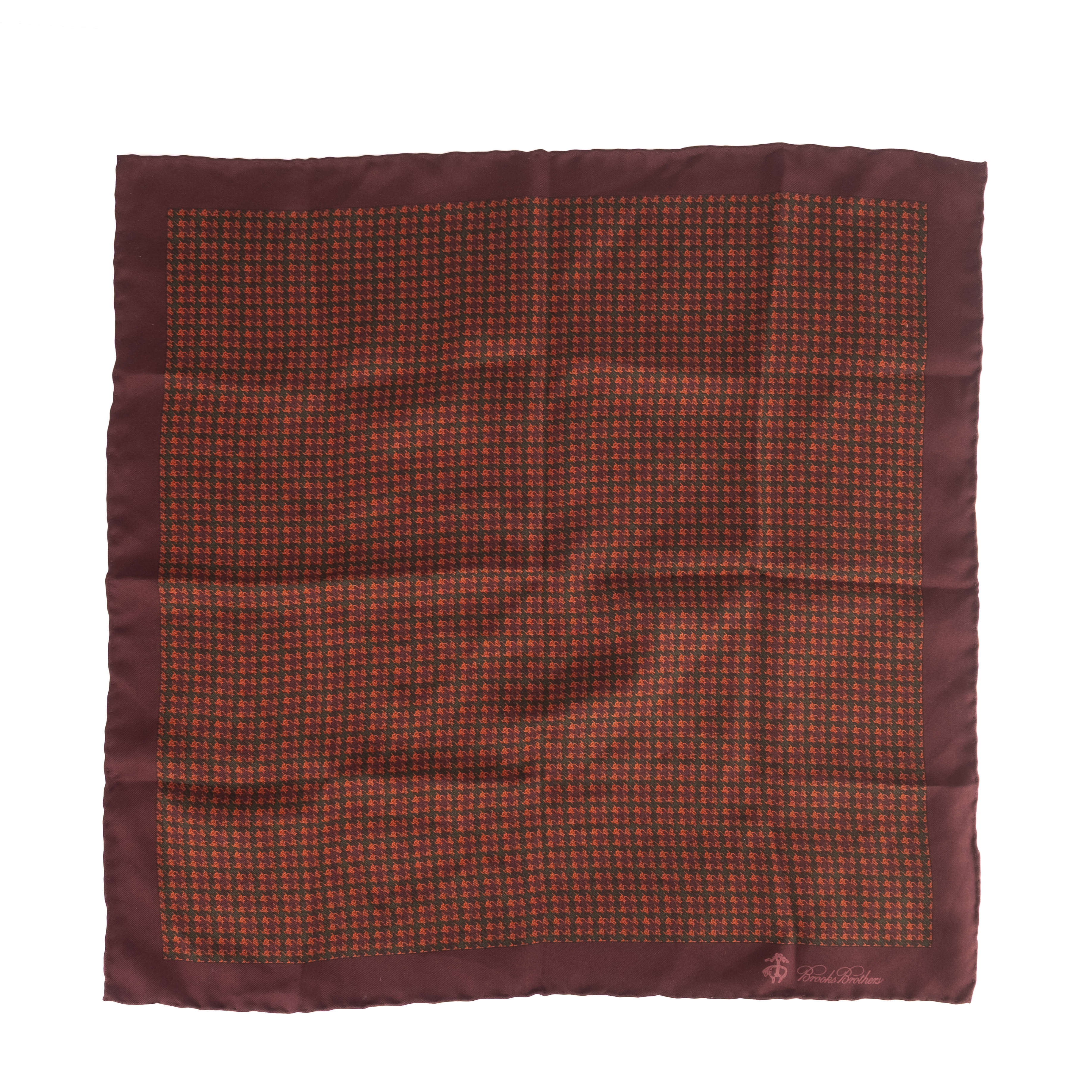 Burgundy Houndstooth Pocket Square