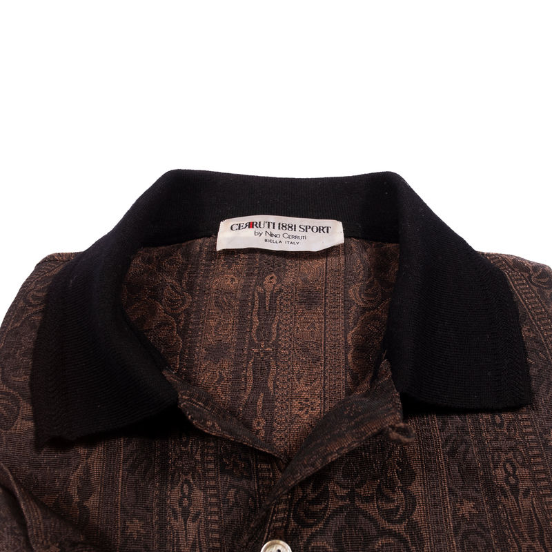 Cerutti Brown Floral Patterned Casual Shirt