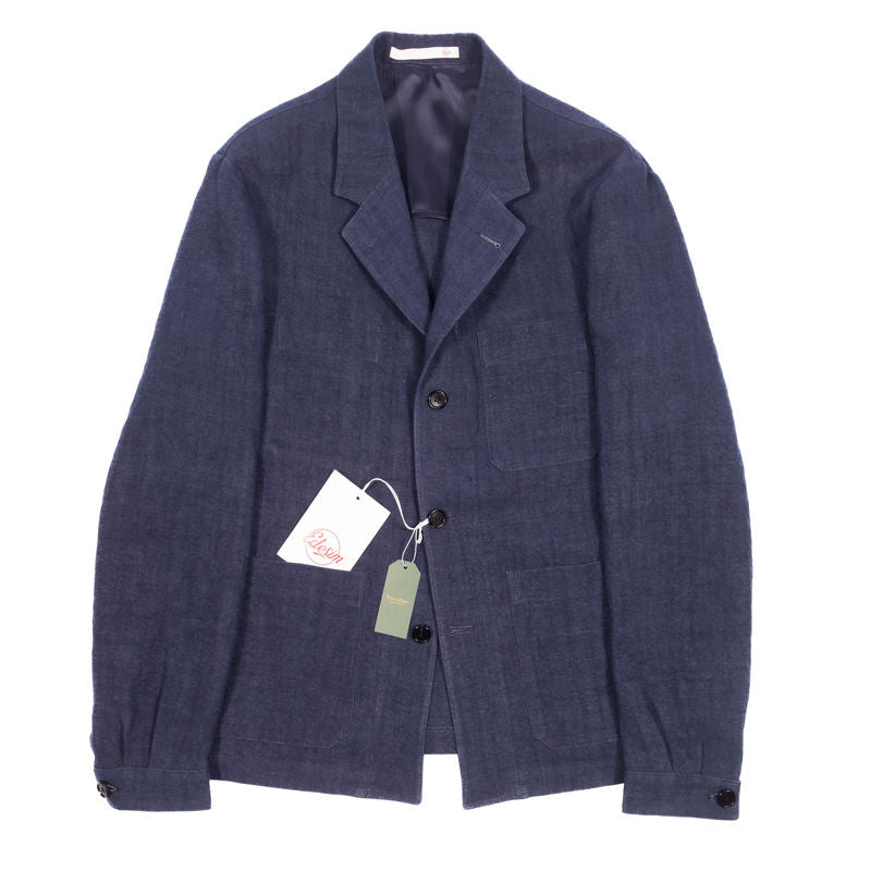Neapolitan Hand Tailored Blue Dugdale Linen Utility Jacket