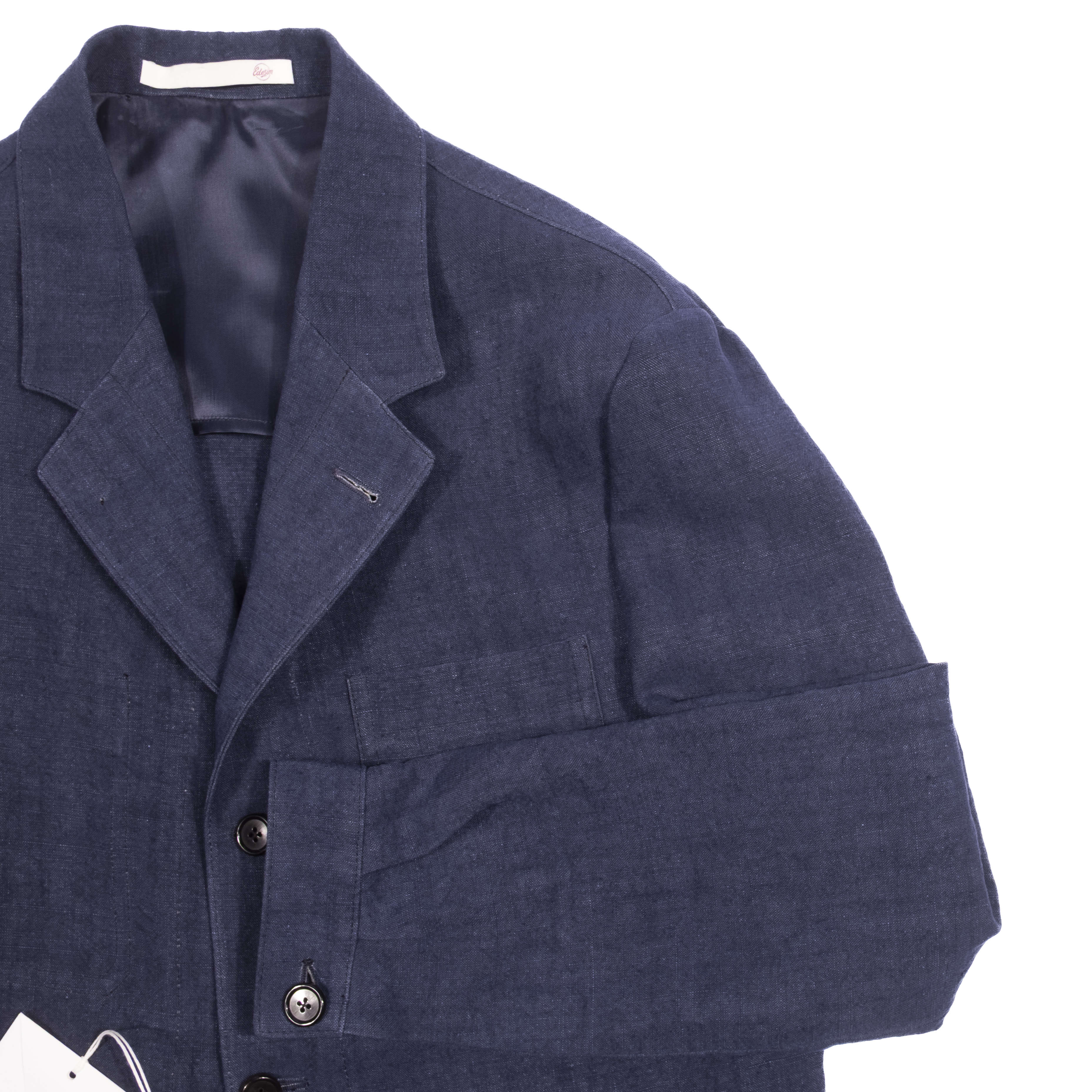 Neapolitan Hand Tailored Blue Dugdale Linen Utility Jacket