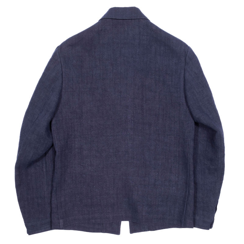 Neapolitan Tailored Blue Dugdale Linen Utility Jacket Sz 48