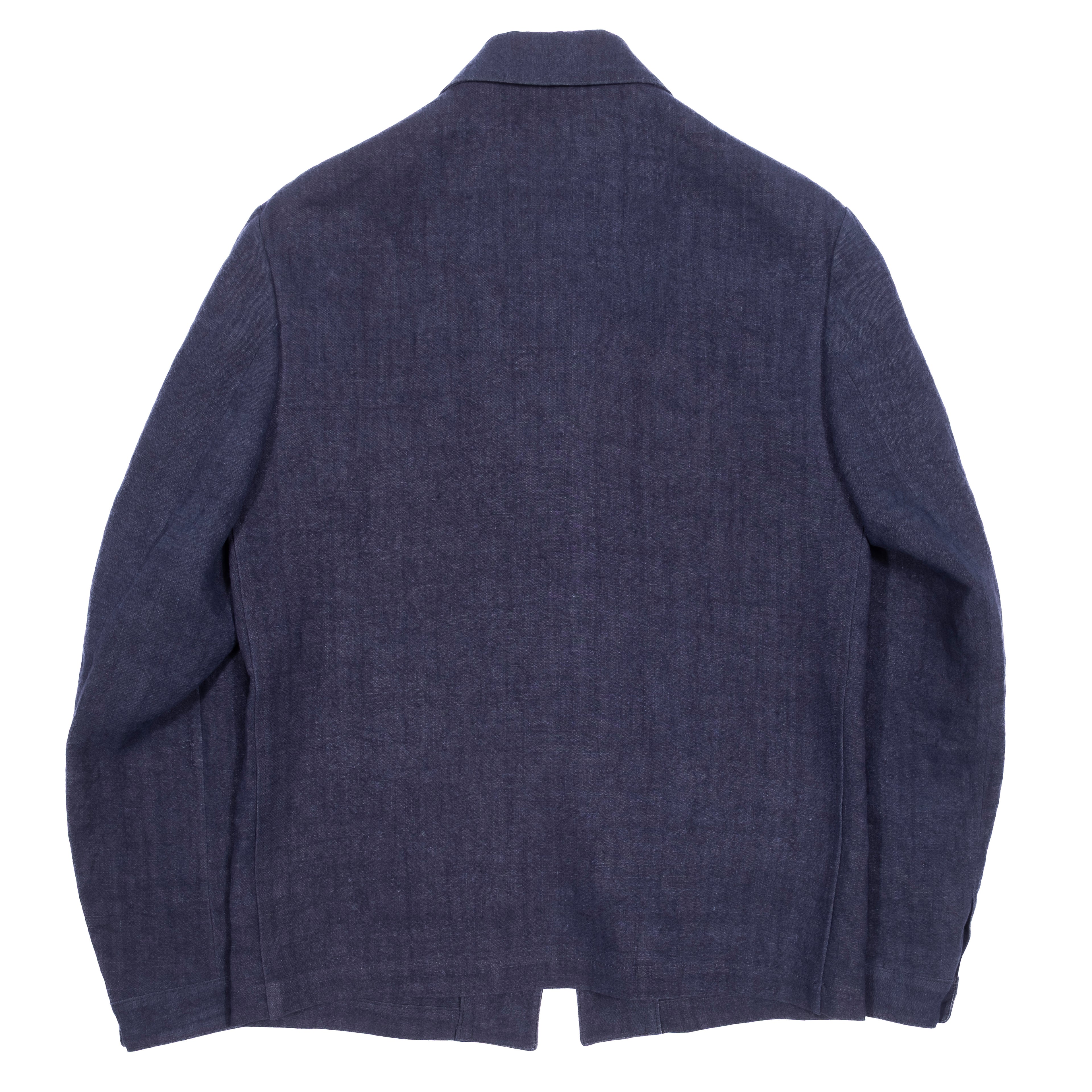 Neapolitan Hand Tailored Blue Dugdale Linen Utility Jacket Sz 48