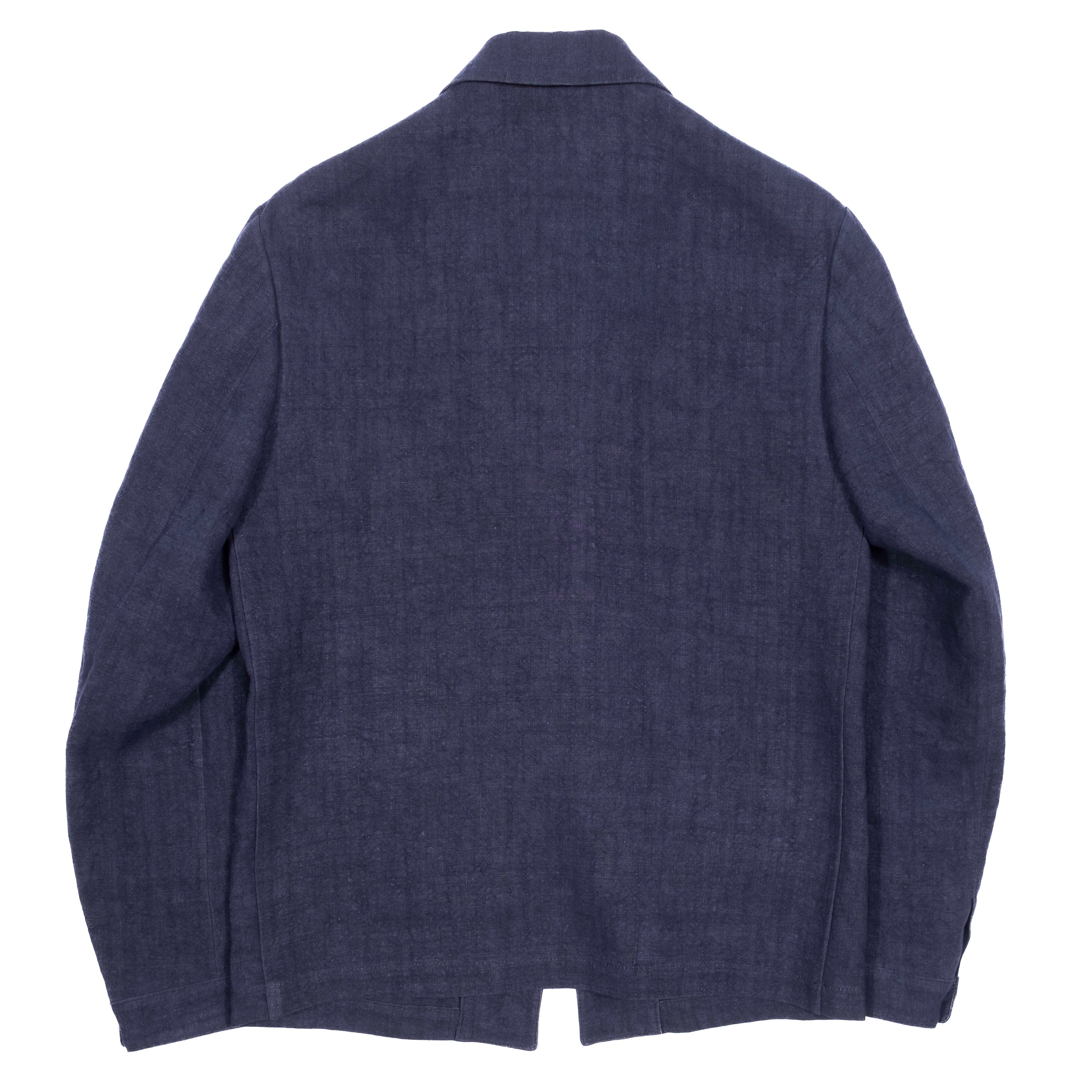 Neapolitan Hand Tailored Blue Dugdale Linen Utility Jacket